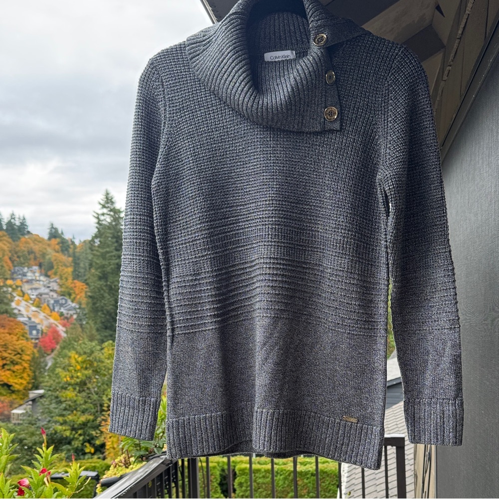 Calvin Klein Charcoal Cowl Neck Sweater